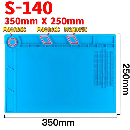 Alfombrilla Silicona ESD Aislante Térmica Resistente Calor para Soldadura Reparación Computadora/Teléfono (Kit Mantenimiento)