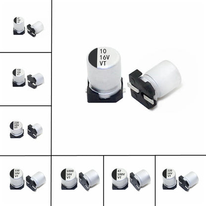 Capacitor Electrolítico Aluminio SMD (1uF-1000uF, 10V-100V) - Unidad (Especificar Valor)
