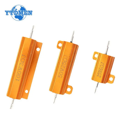 Resistencia Carga Bobinada Caja Aluminio (10W/25W/50W/100W, 0.1 Ohm - 10K Ohm) (2 Unidades)
