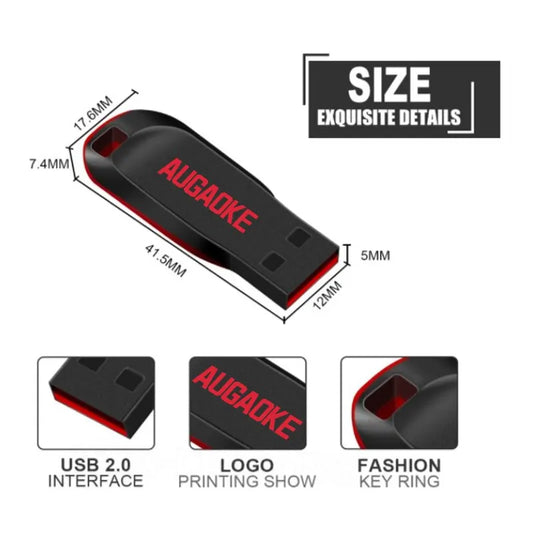 Memoria USB Flash Drive AUGAOKE (32GB/64GB/128GB) Alta Velocidad USB 2.0 / Tipo C Pen Drive para PC