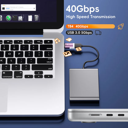 Adaptador Magnético USB-C Fonken 240W 40Gbps 8K@60Hz Video para MacBook Pro/Air y Otros Type-C