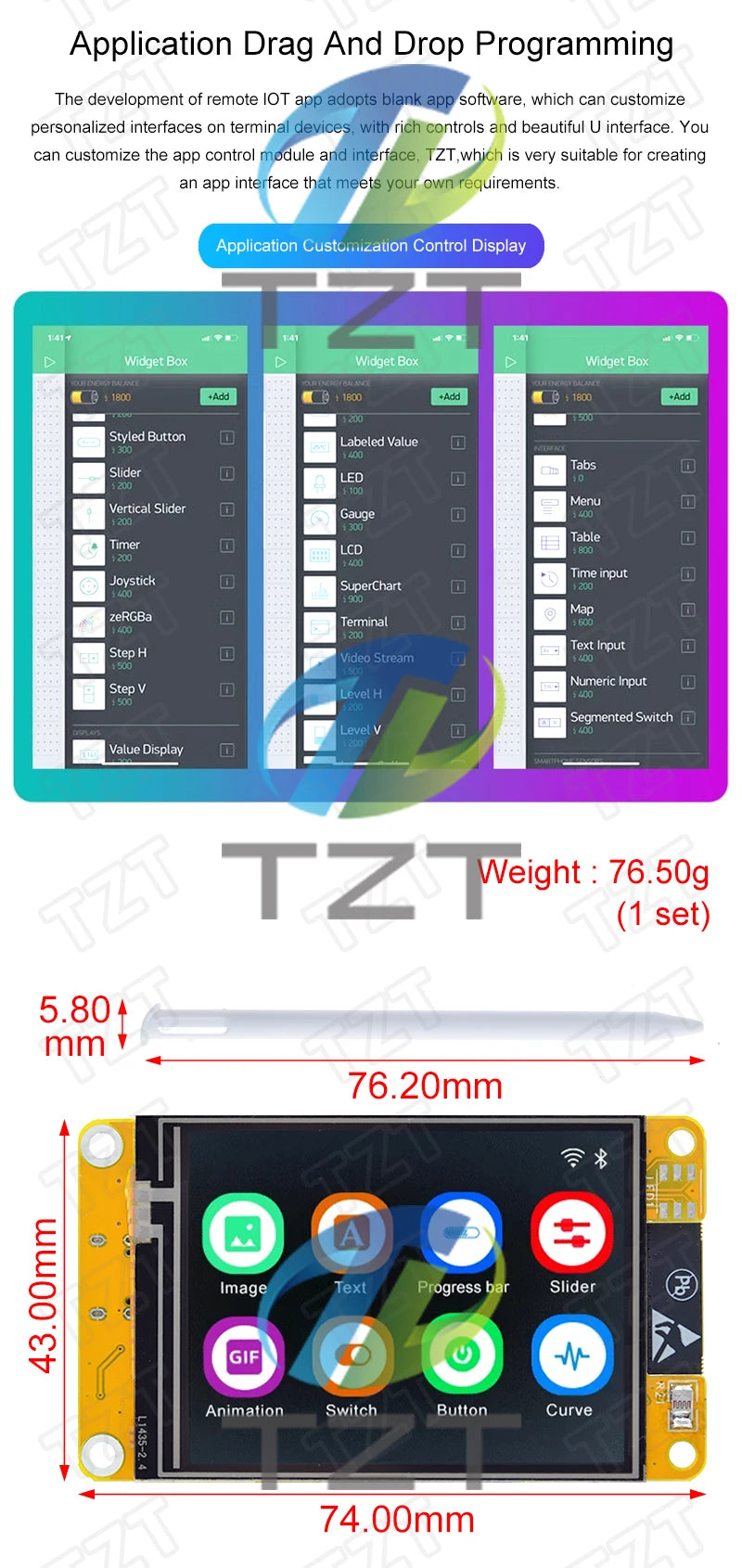 Placa Desarrollo DIYTZT ESP32 LVGL (WROOM) con Pantalla Táctil LCD TFT 2.4" (240x320) WiFi y Bluetooth