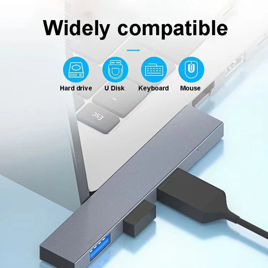 Hub USB-C 4-en-1 USB 3.0 + PD 60W + Type-C 3.1 Splitter OTG para Xiaomi/Lenovo/MacBook Pro/Air
