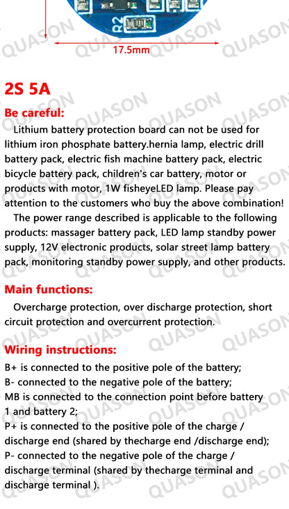 2S 3A 4A 5A 8A 10A 13A 20A 7.4V 8.4V Li-ion 18650 Lithium battery protection board / BMS board Standard / Balance
