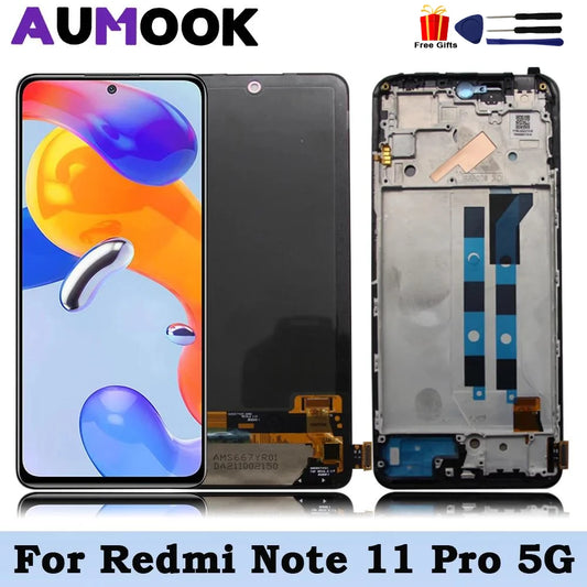 AMOLED For Xiaomi Redmi Note 11 Pro LCD Display Touch Screen Digitizer Assembly For Redmi Note 11 Pro 5G LCD Replacement Parts