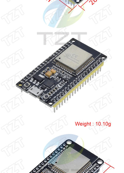 Placa Desarrollo DIYTZT ESP32 (ESP-32/ESP-32S/ESP32-CAM/ESP-WROOM-32) WiFi + Bluetooth Doble Núcleo Bajo Consumo