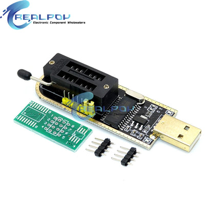Kit Programador USB CH341A/CH341B 24/25 Series EEPROM Flash BIOS + Clip Test SOP8/SOP16/SOIC8/SOIC16 Clamp