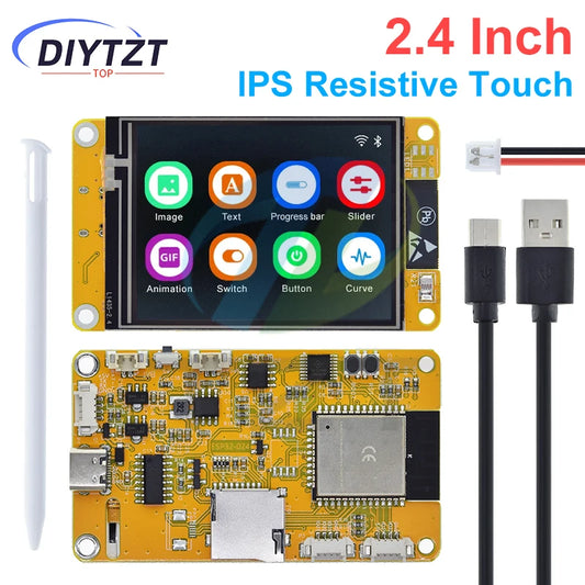 Placa Desarrollo DIYTZT ESP32 LVGL (WROOM) con Pantalla Táctil LCD TFT 2.4" (240x320) WiFi y Bluetooth