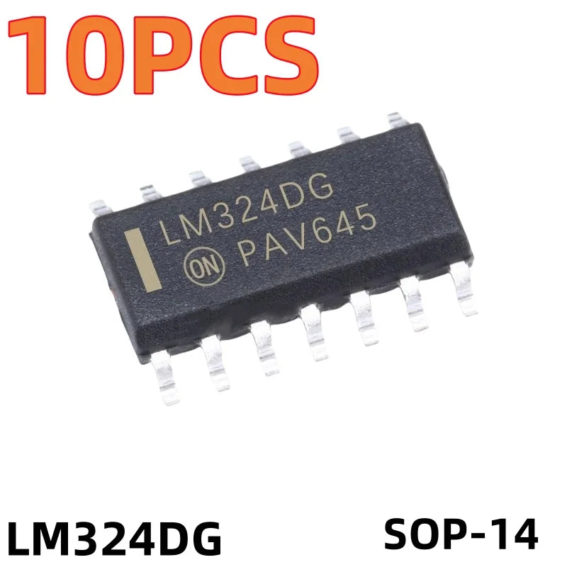 Lote 10 Pcs Amplificador Operacional Quad LM324DG / LM324DR2G (LM324) SOP-14 SMD Chip