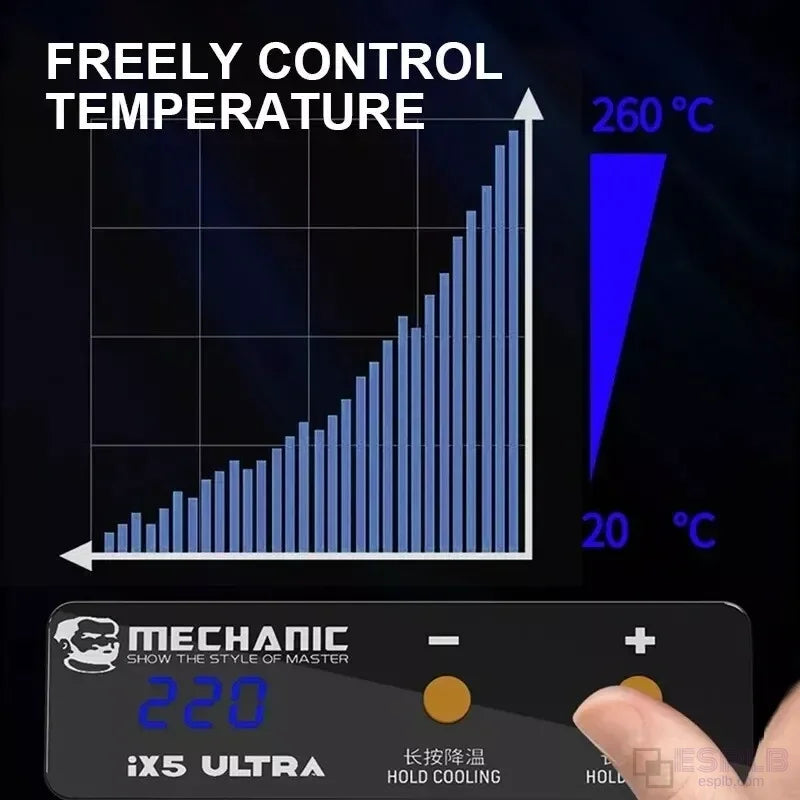 MECHANIC 220V Lightweight IX5 Ultra Universal Preheating Platform Layering Uniform Heating with Clamp for Motherboard Repair