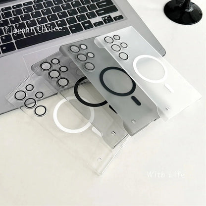 Carcasa Teléfono Ultra Delgada Transparente Sin Marco (Compatible Magsafe Carga Inalámbrica) para Samsung S22-S25 Plus/Ultra