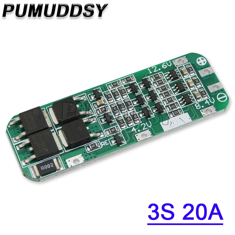 6A 8A 10A 20A 25A 30A 40A 60A 3S Li ion Lithium Battery 18650 Charger PCB BMS Protection Board For Drill Motor Lipo Cell Module