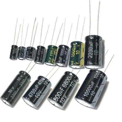 Capacitor Electrolítico Aluminio (100uF-680uF, 10V, 5x11mm) - Unidad (Especificar Valor)
