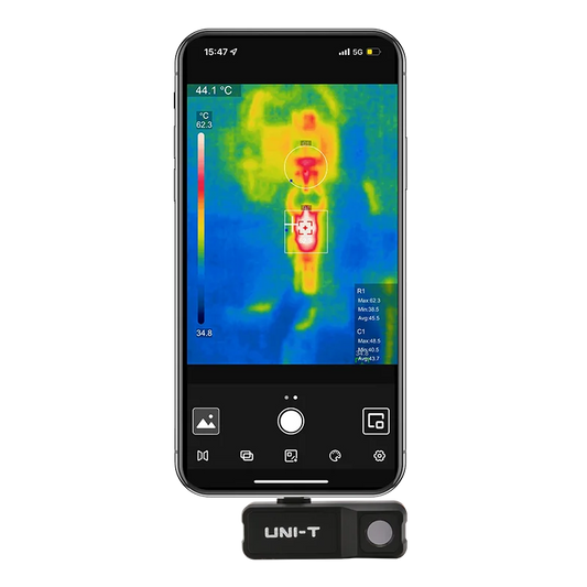 Termógrafo UNI-T UTi120MS para iPhone (iOS) - Cámara Térmica USB-C Detección PCB/Calefacción Suelo