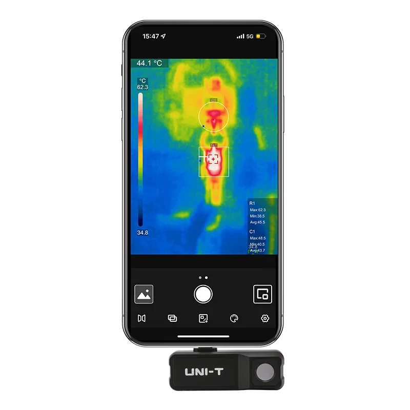 Termógrafo UNI-T UTi120MS para iPhone (iOS) - Cámara Térmica USB-C Detección PCB/Calefacción Suelo