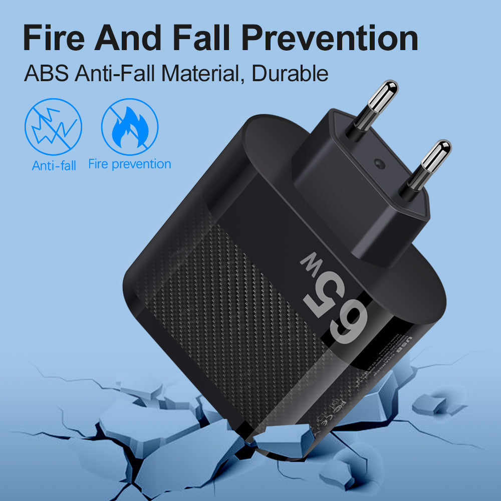 Cargador Pared USB Múltiple 6 Puertos 65W Carga Rápida Alta Velocidad (PD, QC 3.0) Adaptador Móvil para Huawei Mate 60/Xiaomi 13