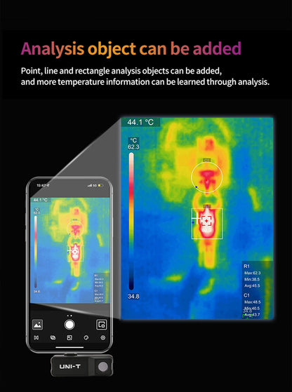 Termógrafo UNI-T UTi120MS para iPhone (iOS) - Cámara Térmica USB-C Detección PCB/Calefacción Suelo