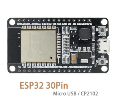 Placa Desarrollo ESP32 (30 Pines, ESP32-WROOM-32S/32D) Módulo Inalámbrico WiFi Bluetooth Doble Núcleo Bajo Consumo