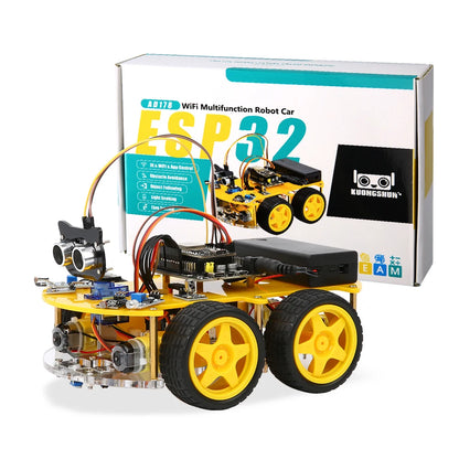 Kit Auto Robot Inteligente KUONGSHUN 4WD WiFi Multifunción ESP32 para Arduino