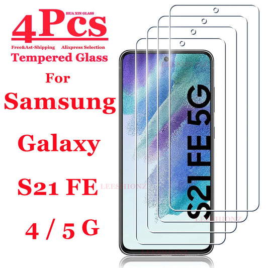 Protector de pantalla de cristal templado 99D para Samsung Galaxy S21FE 4G 5G, 1 a 4 piezas