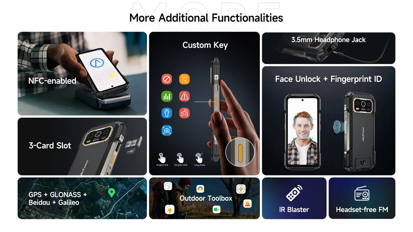 Celular Rugged Ulefone Armor 27T 4G con Cámara Térmica FLIR® y Visión Nocturna (10600mAh, 24GB/256GB, Android 14)