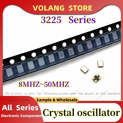 Oscilador Cristal Cuarzo Pasivo SMD 3225 4-Pin - Varios Frecuencias (12.288MHz a 50MHz) - Lote 10 Piezas