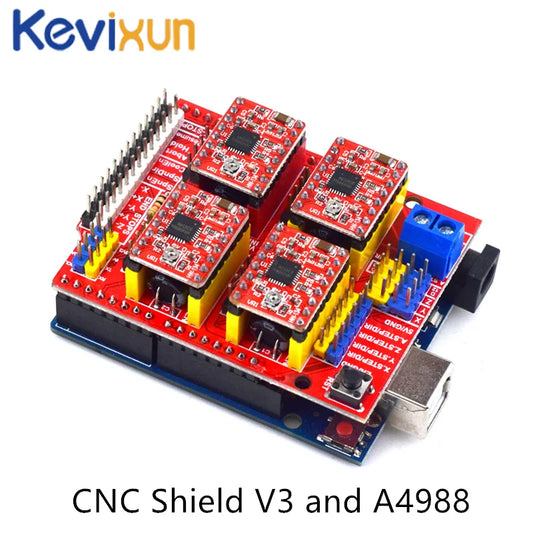 Placa Expansión CNC Shield V4/V3 para Máquina Grabado/Impresora 3D (Driver A4988) Arduino DIY Kit