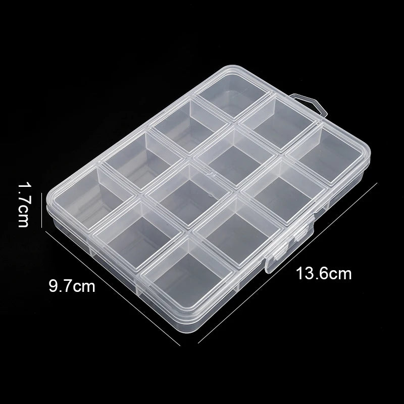 Caja Organizadora Plástico Transparente con Divisores Ajustables para Cuentas/Artesanía/Joyería/Pesca/Piezas