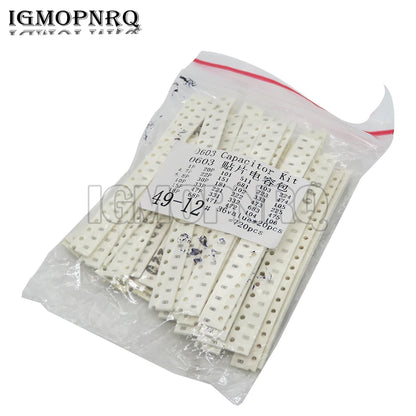 Kit Capacitores SMD Cerámicos 0603/0805/1206 - 1pF a 10uF (320/720/2500 Piezas)