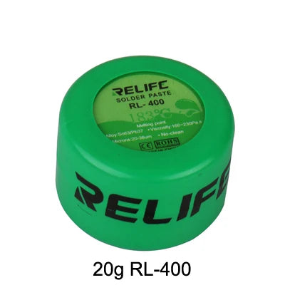 Pasta de Soldar Estaño RELIFE (Sn63/Pb37, 183°C Media Temperatura) Flux No-Clean Rosin para Reballing BGA/PCB/SMT