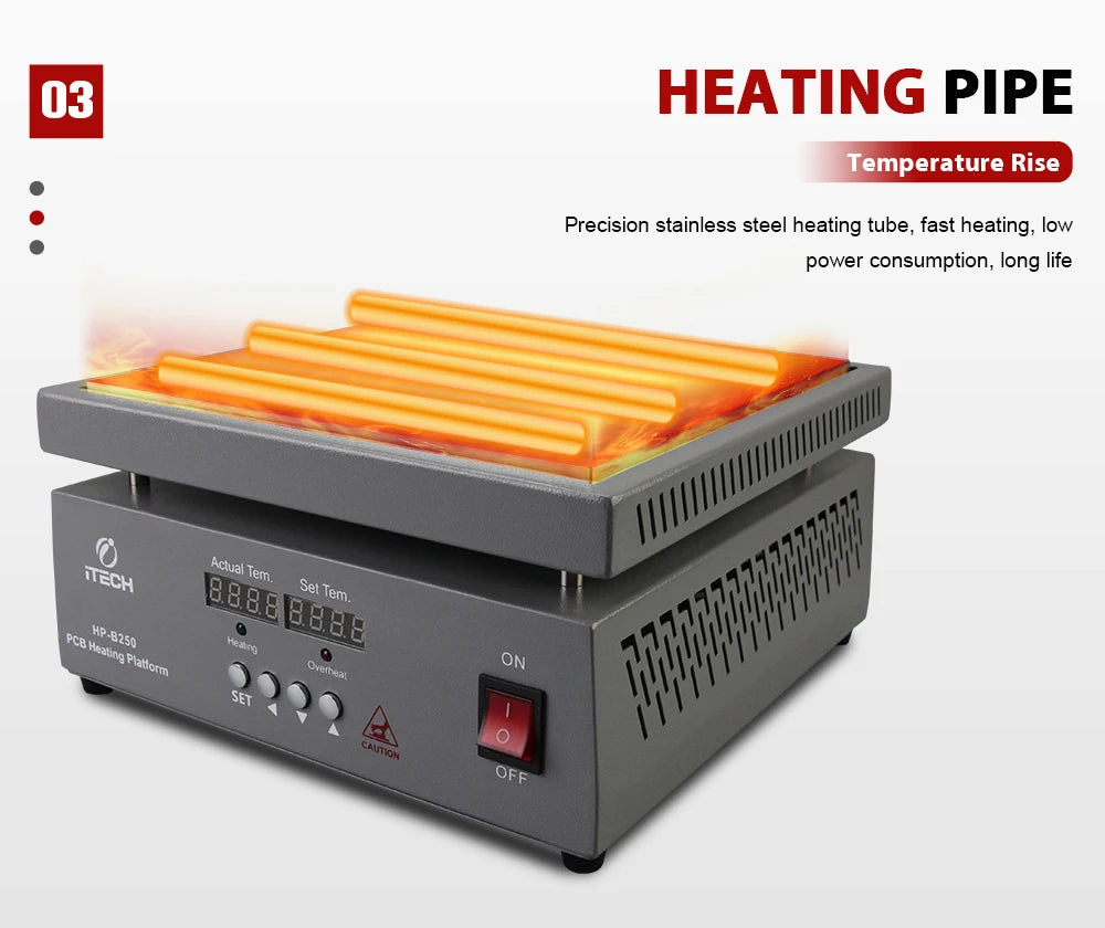 Plataforma Calefactora PCB de Alto Rendimiento con Display Digital (Temperatura Constante) ITECH HP-B100/B150/B180