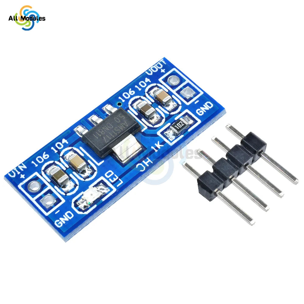 Módulo Convertidor Buck AMS1117 SMD DC-DC 4.75-12V a 1.2V/1.5V/1.8V/2.5V/3.3V/5.0V Step-Down para Arduino
