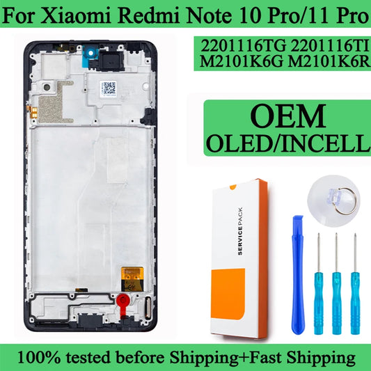 2201116TG M2101K6G Premium Lcd For Xiaomi Redmi Note 10 Pro Display Touch Screen Digitizer Panel Assembly For Redmi Note 11 Pro