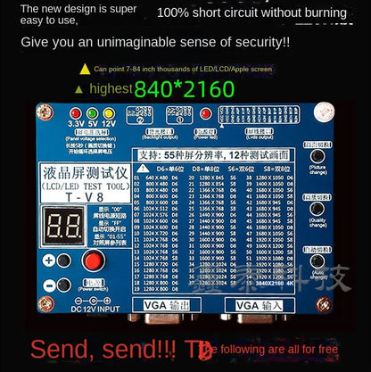 Tester Universal LCD/LED TV/Monitor (8va Gen) 2K/4K - Herramienta Detección Pantalla Puntos