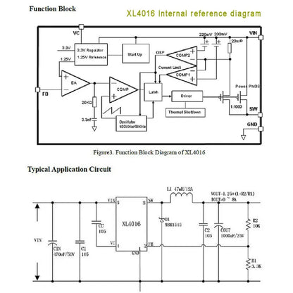 Módulo Convertidor Buck XH-M401 XL4016E1 PWM Ajustable DC 4-40V a 1.25-36V 8A 200W Step-Down