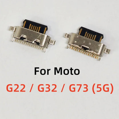 10Pcs For Motorola Moto G22 G23 G32 G52 G53 5G G82 G72 G73 E22 E20 E30 E32 E40 USB Charging Port Dock Socket Charger Connector
