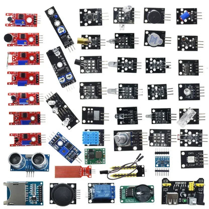 Kit Inicio Módulos Sensores (45 en 1, 16 Tipos) con Caja para Arduino/Raspberry Pi/UNO R3/MEGA2560 (Superior a 37 en 1)