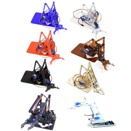 Kit Garra Brazo Robot Manipulador Mecánico Acrílico 4-DOF (Desarmado, para SG90/MG90S) Arduino STEAM
