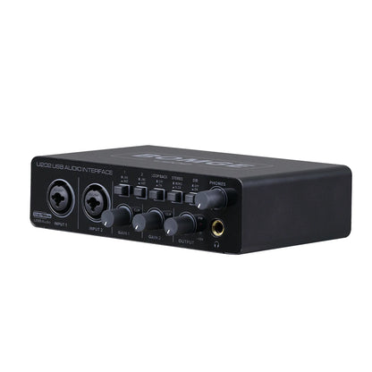 Interfaz de Audio USB Bomge U202 Preamplificador Micrófono XLR/TRS/TS 48V 32-bit/192kHz Grabación/Streaming