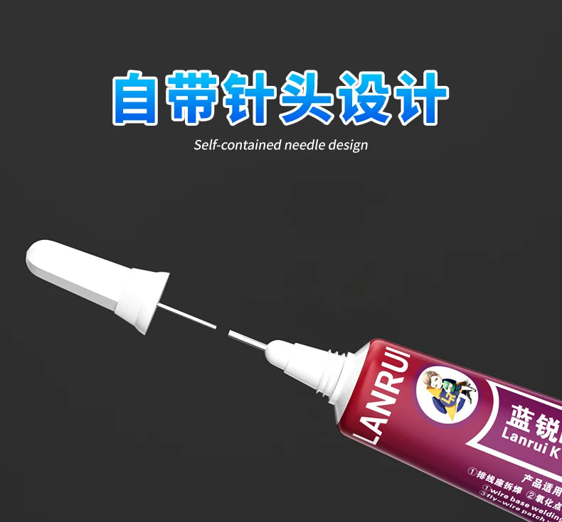 Pasta Tixotrópica Desulfurización LANRUI K9 (15ml) para Soldadura/Desoldadura Huella Digital/Conector Batería/Puerto Carga