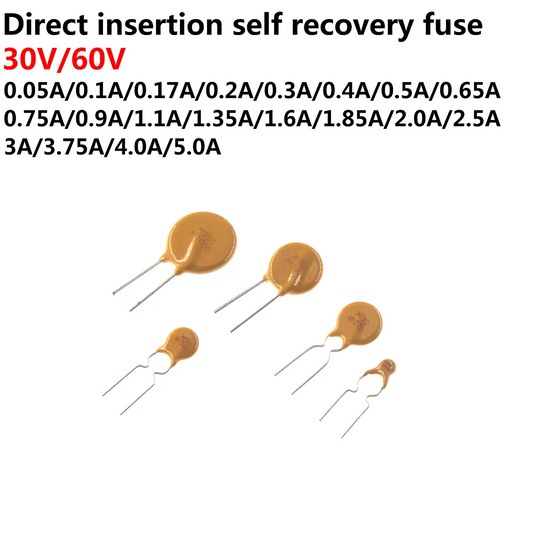 100/50/20PCSSelf-Recovery Fuse PPTC RXEF005-RXEF500 RXEF030 RXEF050 7A 9A 30V 60V 0.1A 0.2A 0.5A 1A 2A 3A 5A 0.05A-5A