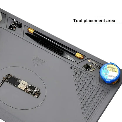 Alfombrilla Silicona ESD Aislante Térmica Resistente Calor para Soldadura Reparación Computadora/Teléfono (Kit Mantenimiento)