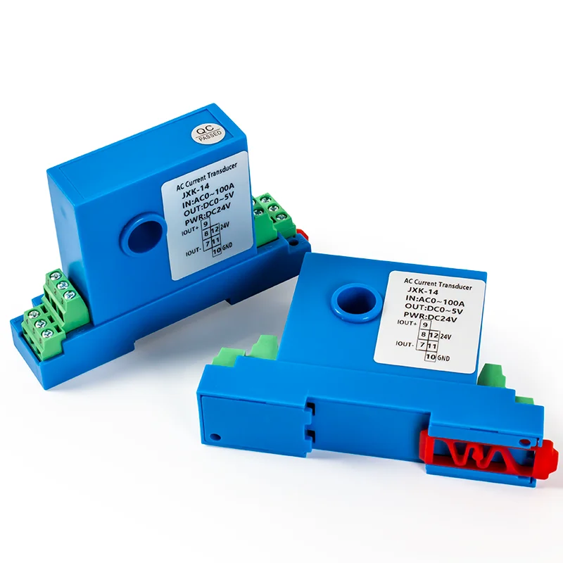 Transmisor/Transductor Corriente AC/DC 0-10A a 150A a 0-10V/0-5V/4-20mA Agujero 8mm/12mm DC24V