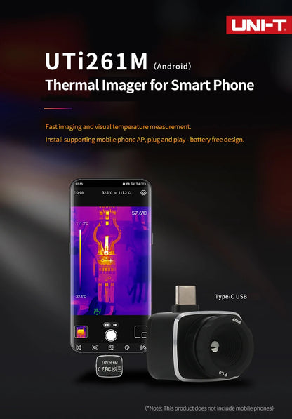 Termógrafo Infrarrojo Móvil UNI-T UTi120 / UTi261M USB para Celular - Cámara Térmica Reparación (Versión Rusa Handle)