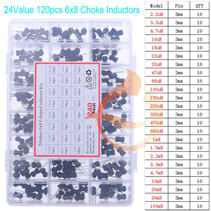 Kit Surtido Inductores SMD/DIP - Varios Valores (2.2uH a 100mH) (Versión 1)