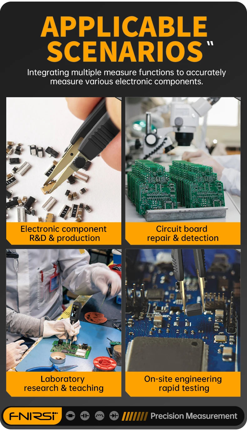 Mini Tester Inteligente FNIRSI LCR-ST1 (Tipo Pinza) - Medidor LCR/SMD/ESR, Continuidad, Diodo