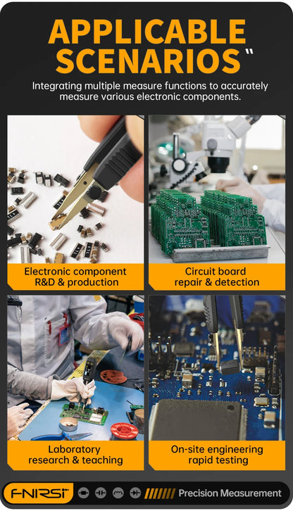 Mini Tester Inteligente FNIRSI LCR-ST1 (Tipo Pinza) - Medidor LCR/SMD/ESR, Continuidad, Diodo