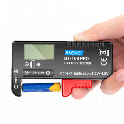 Probador Baterías Digital ANENG BT-168 PRO (Analizador Carga Capacidad) Universal para 9V/AAA/AA/Pila Botón