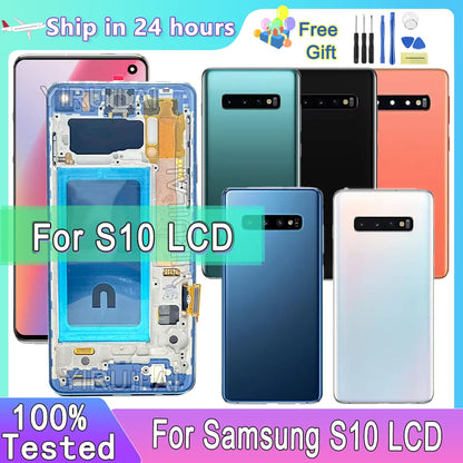 TFT probado S10 LCD para Samsung Galaxy S10 SM-G973F/DS G973U G973 LCD S10 pantalla LCD MONTAJE DE digitalizador con pantalla táctil reemplazo