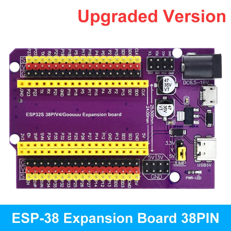 Placa Desarrollo DIYTZT ESP32 (ESP-32/ESP-32S/ESP32-CAM/ESP-WROOM-32) WiFi + Bluetooth Doble Núcleo Bajo Consumo